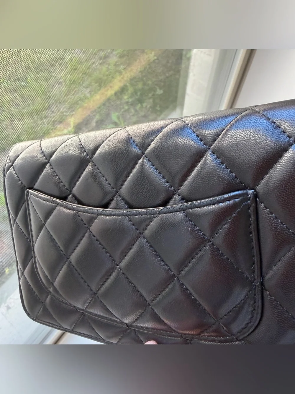 CHANEL Black Quilted Leather Crossbody with Gold CC
